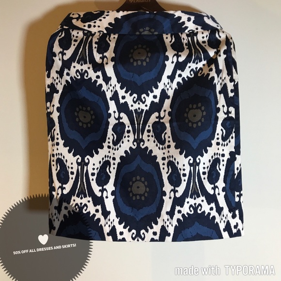 J. Crew Factory Dresses & Skirts - J. Crew Factory pencil skirt blue ikat print  4